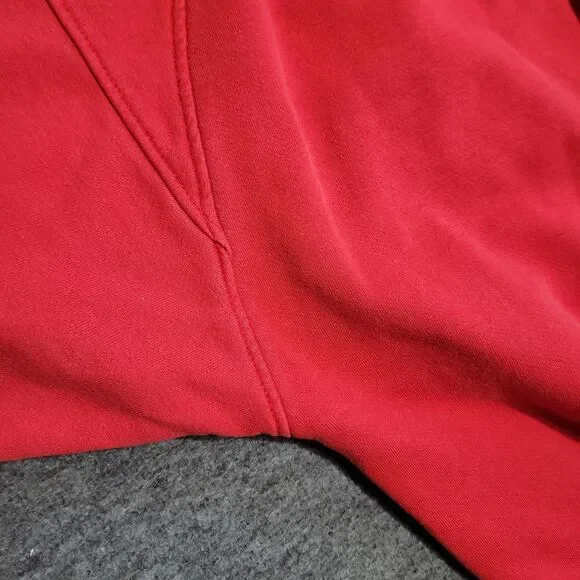 London Fog Medium sweatshirt sweater pullover red ribbed distressed vintage USA - Picture 9 of 13